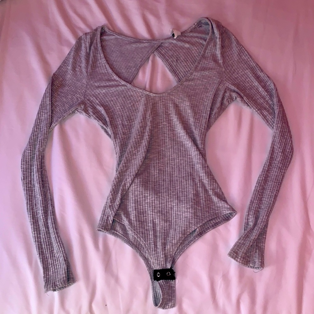 Grey Longsleeve Bodysuit (M)
